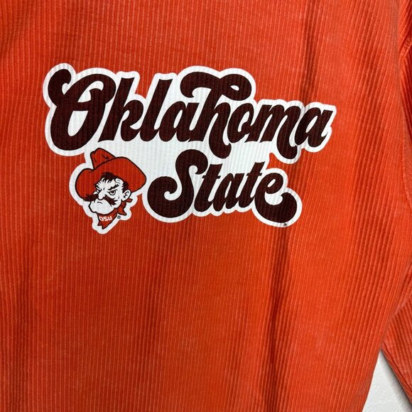 Three Square Oklahoma State Cowboys Acid Wash Orange Pullover Unisex size M - Picture 5 of 10